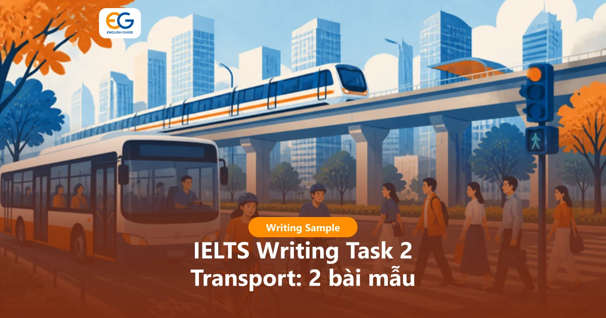 IELTS Writing Task 2 Transport: nhóm đề hay gặp, 2 bài mẫu và từ vựng chủ đề giao thông