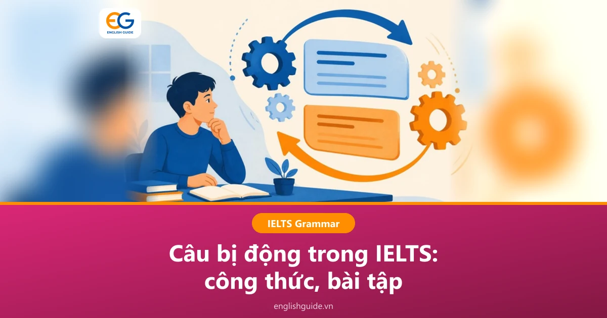 Câu bị động trong IELTS: công thức theo thì, cấu trúc đặc biệt và cách dùng trong Writing, Speaking