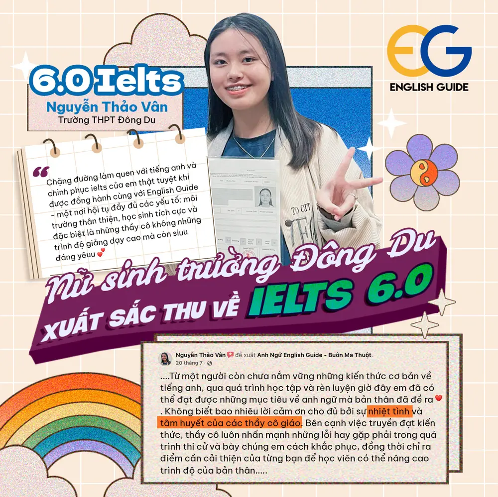 Nữ sinh trường Đông Du xuất sắc thu về IELTS 6.0