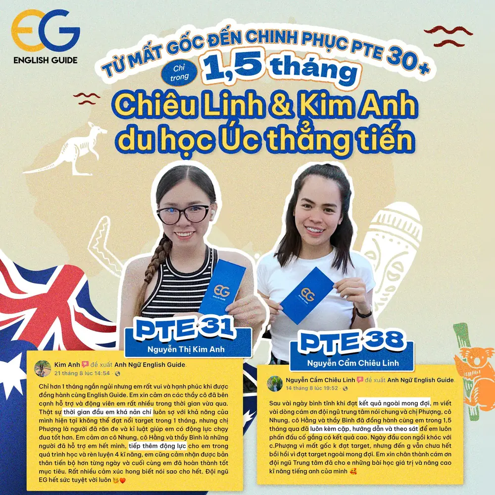 Từ mất gốc đến chinh phục PTE 30+ chỉ trong 1,5 tháng - Chiêu Linh & Kim Anh du học Úc thẳng tiến
