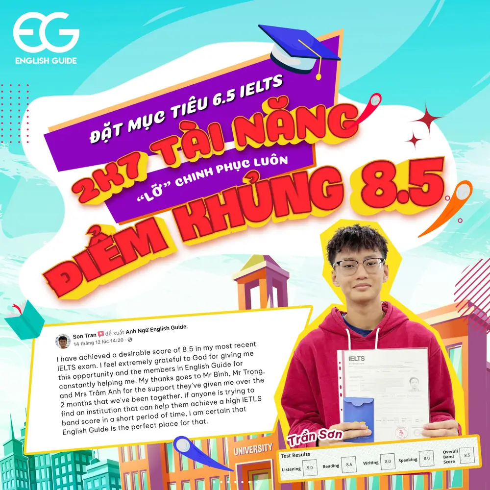 Đặt Mục Tiêu 6.5 Ielts - Trần Sơn 2k7 Tài Năng - Lỡ Chinh Phục Luôn Điểm Khủng 8.5 IELTS