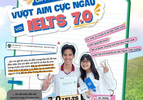 học viên Trần Gia Nghĩa sau quá trình học tại English Guide đã đạt điểm mục tiêu 7.0 IELTS