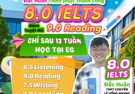 Hồ Đắc Huân đạt 8.0 IELTS